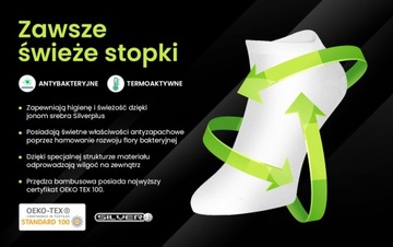 STOPKI DAMSKIE BAMBUSOWE 38-40 JONY SREBRA ODDYCHAJĄCE JAKOŚĆ PREMIUM BIAŁE