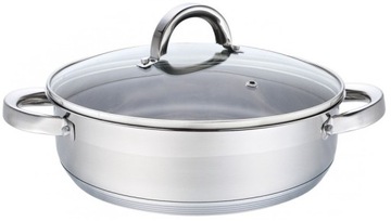NISKI GARNEK GŁĘBOKA PATELNIA STAL 30x11cm. / 7,5L