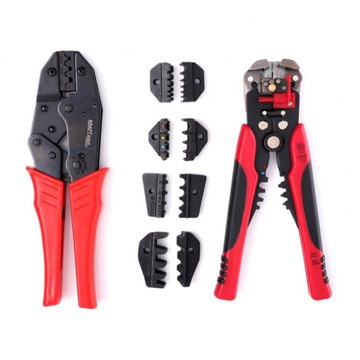 Szczypce + zaciskarka konektorów + matryce w etui KD10693