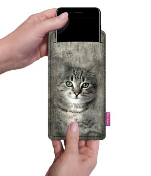 Filcowe etui na smartfon BERTONI z kotem Filon