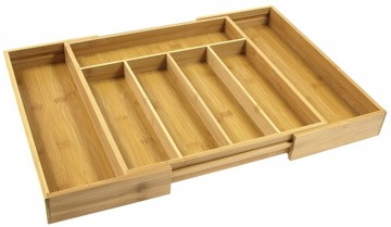 БОЛЬШОЙ БАМБУКОВЫЙ ЯЩИК Органайзер для столовых приборов Кухонная утварь