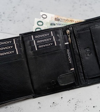 Skórzany portfel męski pojemny na karty dokumenty