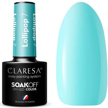CLARESA LAKIER HYBRYDOWY BLUE LAGOON morski niebieski LOLLIPOP 7