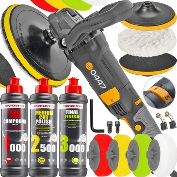 POLERKA SAMOCHODOWA SZLIFIERKA 4x GĄBKA+ PASTA POLERSKA MENZERNA MP Majster