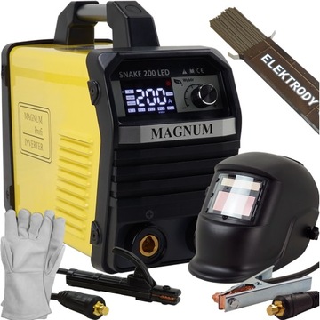 Spawarka MMA MAGNUM 200A LED HOT START Zestaw
