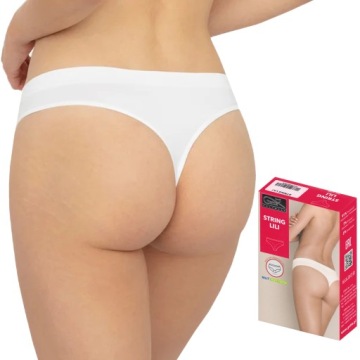 Stringi Lili String Gatta, bezszwowe, białe, M