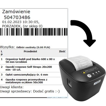 Szablon wydruku karta zamówienia Baselinker 80 mm