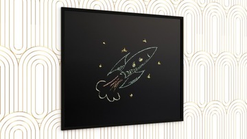 Доска меловая черная 100х80 см, деревянная рама, ЧЕРНЫЙ ЭКО