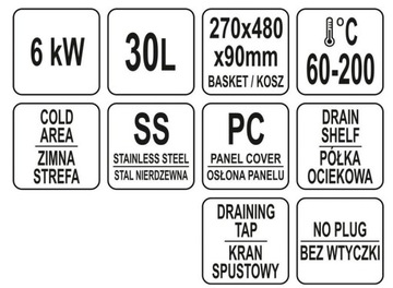 ФРИТЮРНИЦА ДЛЯ РЫБНЫХ ПОНЧИКОВ 20Л 400В YATO