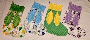 Каминный носок, пасхальный подарок, зайчик с заячьими ушками.