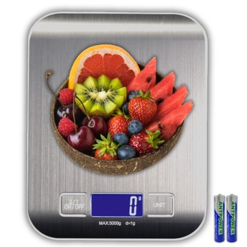 PRECYZYJNA WAGA KUCHENNA 5KG DOMOWA ELEKTRONICZNA TARA LCD BATERIE + GRATIS