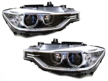 BMW F30 F31 lampy przednie ringi LED dzienne H7/H7 soczewki wzór xenon
