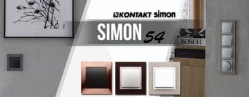 SIMON 54 ОДИНАРНАЯ КНОПКА ВЫКЛЮЧАТЕЛЯ, БЕЛАЯ