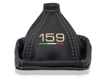 ALFA ROMEO 159 2004-2011 MIESZEK ZMIANY BIEGÓW SKÓRA HAFT KREMOWY FLAGA