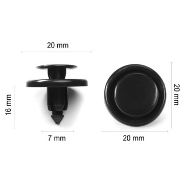 50x SPINKA KOŁEK NADKOLA OSŁONY TOYOTA LEXUS 7mm