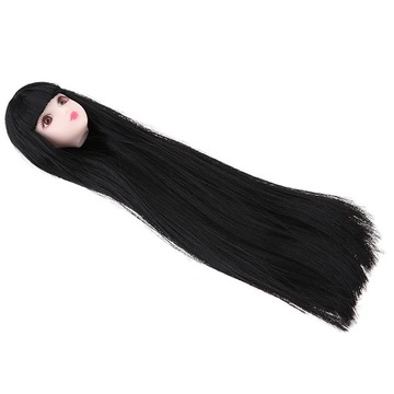 1/6 Fashion BJD Head Sculpt z czarnymi włosami