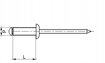 АЛЮМИНИЕВЫЕ ЗАКЛЕПКИ АЛЮМИНИЕВЫЕ/СТАЛЬ 2,4x10 - 1000 шт.