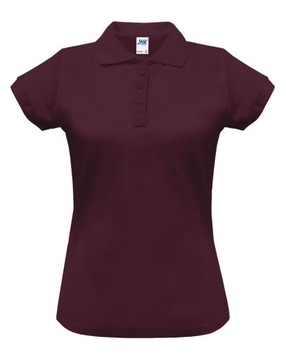 Polówka damska polo REGULAR JHK burgundowa 2XL