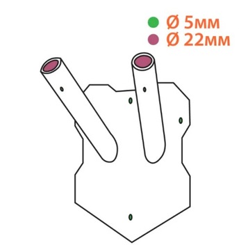 Металлический держатель флага ДВОЙНОЙ МОНТАЖ