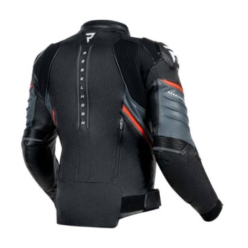 КОЖАНАЯ КУРТКА REBELHORN VELOCE ЧЕРНАЯ/СЕРАЯ/ФЛУОКРАСНАЯ 60