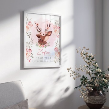 ИМЕНИННИЦЕ ДЕВОЧКЕ ПЕРСОНАЛИЗИРОВАННЫЙ ПЛАКАТ В РАМКЕ ПОДАРОК, СУВЕНИР