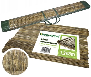 MATA OSŁONOWA NA PŁOT BALKON OGRODZENIE BAMBUS BAMBUSOWA 1,2x3m NATURALNA