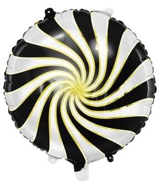 Balon foliowy cukierek czarny 35cm dekoracja