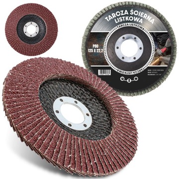 TARCZA LISTKOWA 125 P80 SZLIFOWANIA DREWNA METALU ŚCIERNA LAMELKOWA LAMELKA