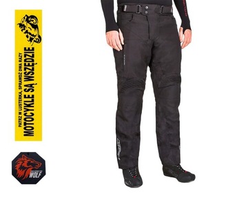 WOLF TEKSTYLNE SPODNIE MOTOCYKLOWE MĘSKIE EXPLORER CZARNE L GRATISY