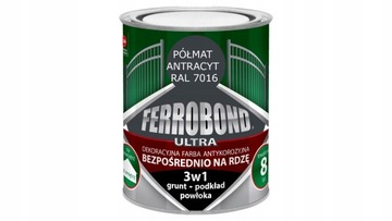 OKRĘTOWA farba 3w1 FERROBOND ANTRACYT PÓŁMAT 0,7L