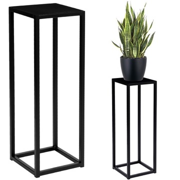 KWIETNIK STOJĄCY METALOWY LOFT INDUSTRIAL STOJAK NA KWIATY CZARNY 60 cm