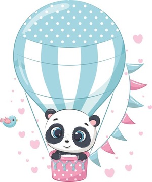 Naklejki dla dzieci balon chmurka balony panda