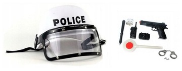 POLICJANT ŻOŁNIERZ kask policjanta z akcesoriami