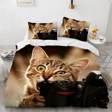 Комплект постельного белья с 3D рисунком кошки