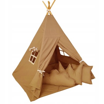 Namiot TIPI dla dzieci z matą i poduszkami TEEPEE wigwam prezent CE