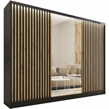Szafa przesuwna z lustrem lamele 250 cm LOFT