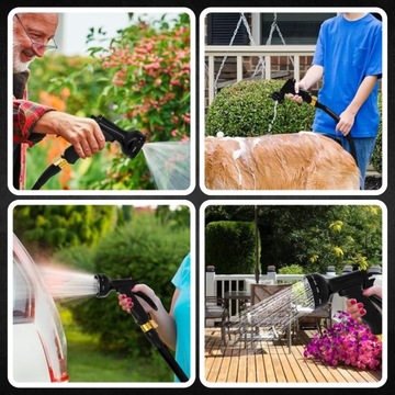 ПРОЧНЫЙ ВЫДВИЖНОЙ САДОВЫЙ ШЛАНГ 45 м + ПИСТОЛЕТ Разбрызгиватель + СОЕДИНИТЕЛИ + РУЧКА