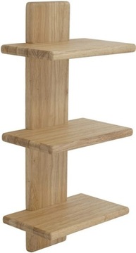 Minimalistyczna półka ścienna Clive drewno kauczukowa 66x30x18cm