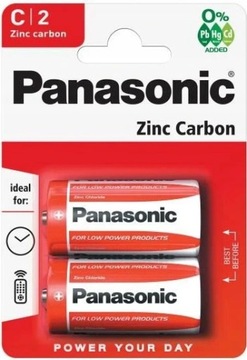 BATERIE R14 C 1,5V PANASONIC DO LATARKI - 2szt.