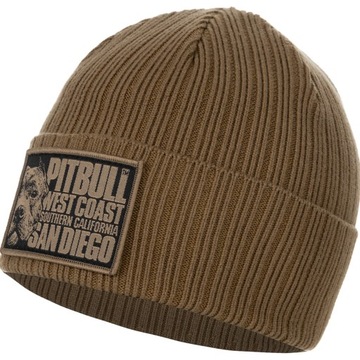 CZAPKA ZIMOWA PIT BULL BAWEŁNIANA CIEPŁA BEANIE PRĄŻKOWANA