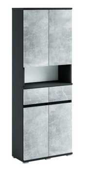 092-053 Szafka Łazienkowa 62/195 + KOSZ 2szt - CZARNY / BETON