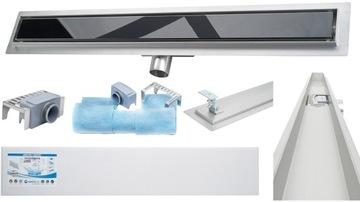 SANITLINE Odpływ liniowy SZKLANY Hartowany 80cm HQ