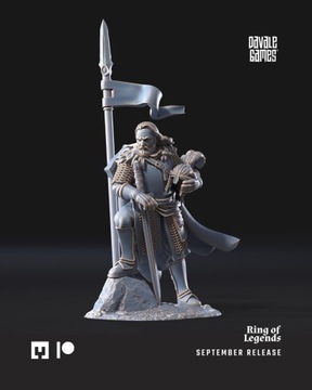 Северный воин-капитан с копьем/щитом и мтд - 3dmonkeypl