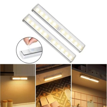 2X Lampka nocna LED z czujnikiem ruchu na baterie