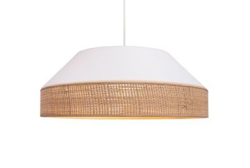LAMPA BOHO WISZĄCA SUFITOWA NOWOCZESNA RATTAN LED TRAPEZ