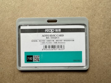 Holder Etui Poziomy na karty identyfikator Popiel 2szt.