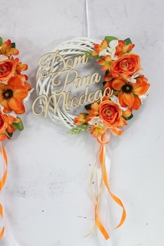 Венок на дверь Дом невесты ОРАНЖЕВЫЙ