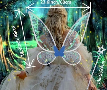 Крылья феи, бабочка, косплей эльфа, маскировка + палочка