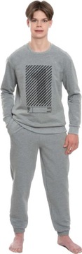 WADIMA 60452 PEŁNY DRES BLUZA SPODNIE BAWEŁNA JAKOŚĆ SZARY KOMPLET 152 cm