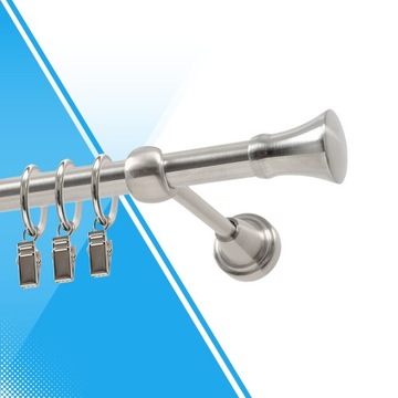 Карниз металлический одинарный 16 мм 220 см на колесиках